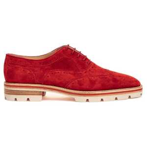 Christian Louboutin Red Suede Leather Flat Shoe