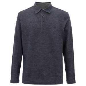 Corneliani Blue Wool Polo Shirt