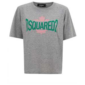 Dsquared² Chic Gray Cotton Tee for the Modern Woman