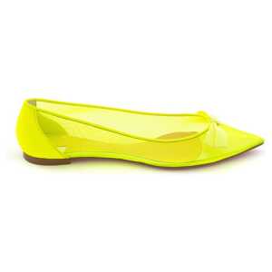 Christian Louboutin Sunshine Yellow Mesh Flat Elegance