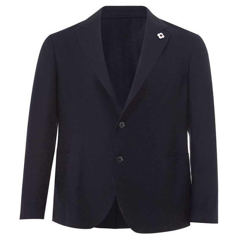 Elegant Blue Cotton Lardini Jacket, theFeinheit