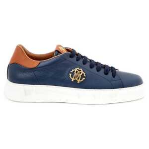 Roberto Cavalli Blue Leather Sneaker