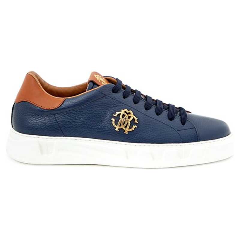 Roberto Cavalli Blue Leather Sneaker, theFeinheit