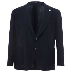 Lardini Blue Cotton Jacket