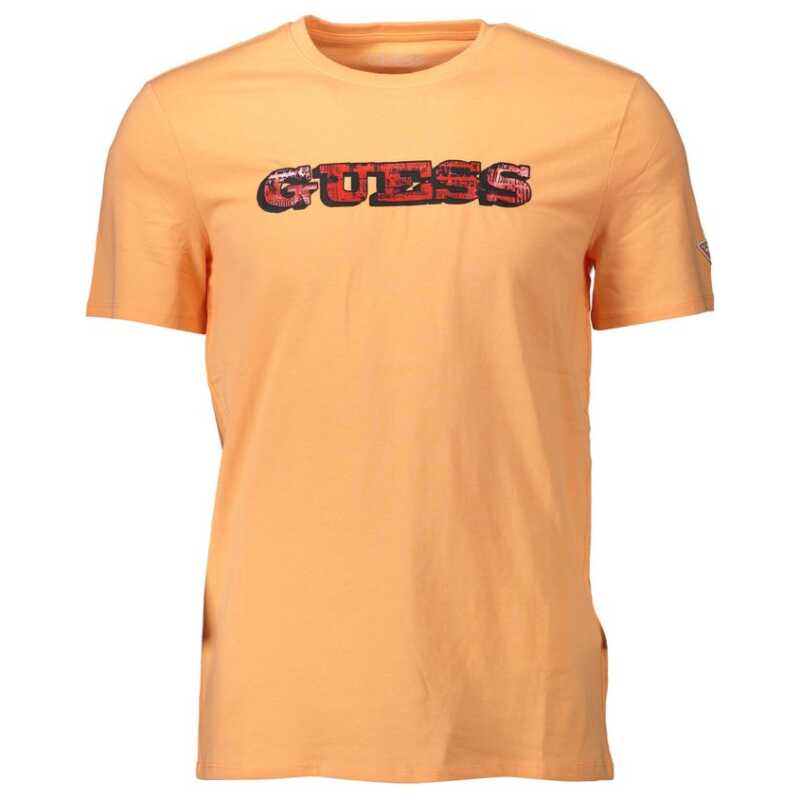 Guess Jeans Orange Cotton Men T-Shirt, theFeinheit