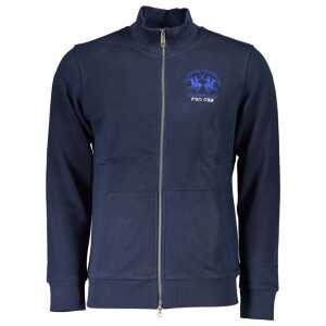 La Martina Blue Cotton Men Sweater