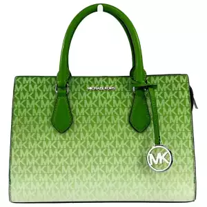 Michael Kors Sheila Medium Crossbody Satchel Purse Bag Jungle Green