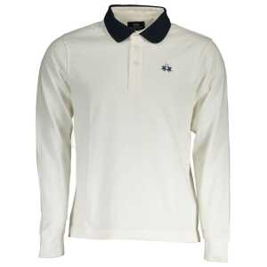 La Martina White Cotton Men Polo Shirt