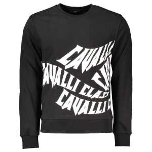 Cavalli Class Black Cotton Men Sweater