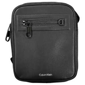 Calvin Klein Sleek Black Shoulder Bag with Contrasting Details