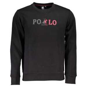 U.S. Grand Polo Chic Crew Neck Fleece Sweatshirt in Black