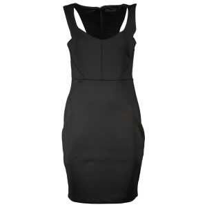 Guess Jeans Chic Black Contrast Detail Dress with Wide Neckline
