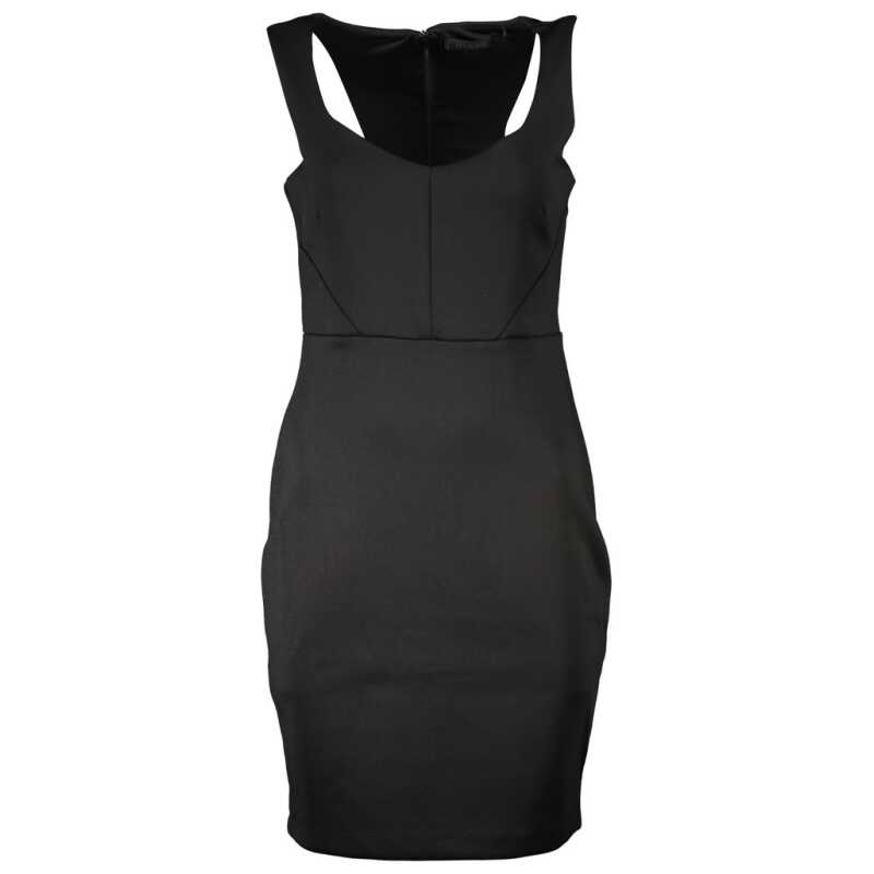Guess Jeans Chic Black Contrast Detail Dress with Wide Neckline, theFeinheit