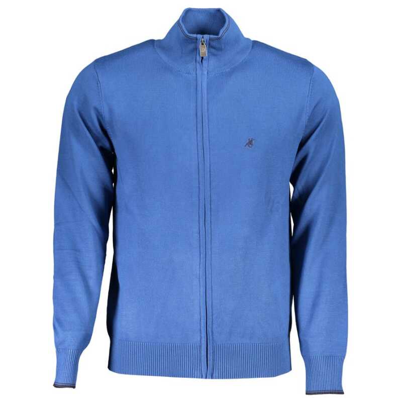 U.S. Grand Polo Elegant Long Sleeve Zip Cardigan with Embroidery, theFeinheit