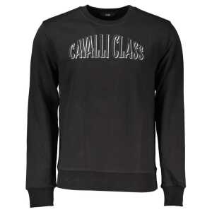 Cavalli Class Black Cotton Men Sweater