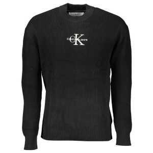 Calvin Klein Sleek Cotton Crew Neck Sweater with Contrast Details