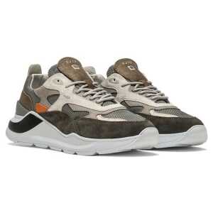 D.A.T.E Gray Leather Sneaker