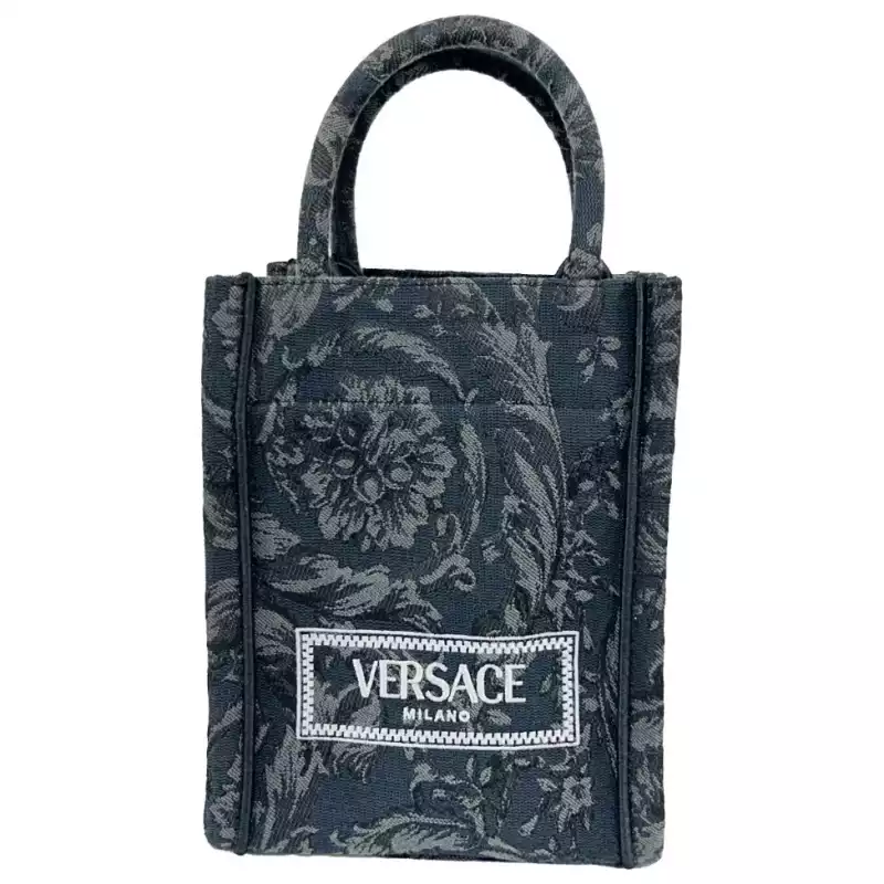 Versace Athena Barocco Mini Top Handle Tote Crossbody Bag Black, theFeinheit