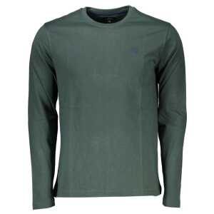 La Martina Elegant Crew Neck Green Tee with Embroidery