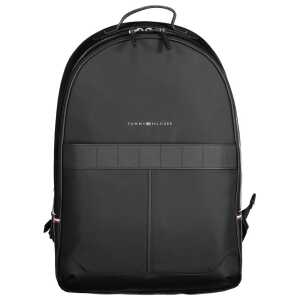Tommy Hilfiger Black Polyester Men Backpack