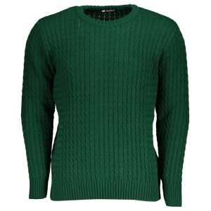 U.S. Grand Polo Twist-Knit Green Crew Neck Sweater