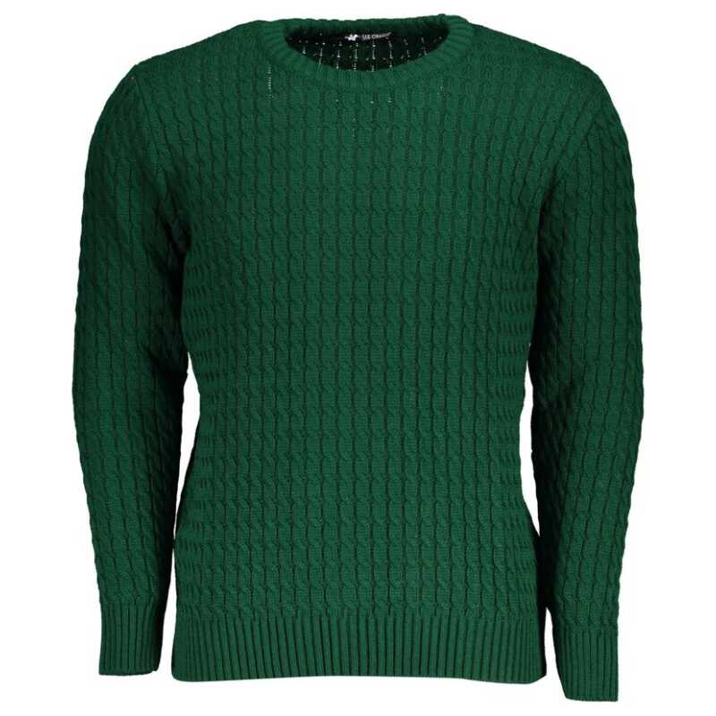 U.S. Grand Polo Twist-Knit Green Crew Neck Sweater, theFeinheit