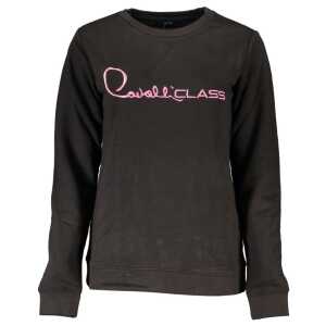 Cavalli Class Black Cotton Sweater