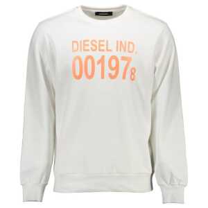 Diesel White Cotton Men Sweater