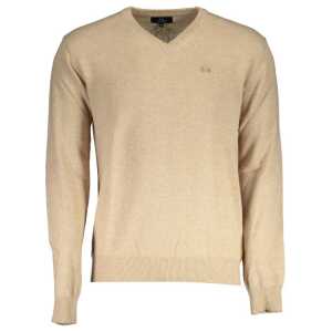 La Martina Beige Wool Men Sweater