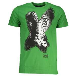 Cavalli Class Green Cotton T-Shirt