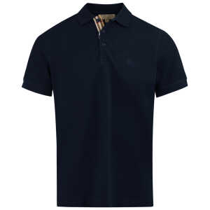 Burberry Navy Blue Cotton Collared Polo Shirt