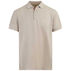 Burberry Pale Stone Cotton Collared Polo Shirt