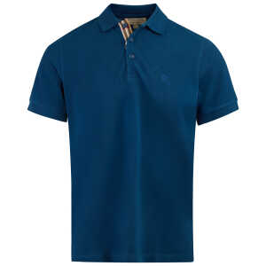 Burberry Deep Teal Blue Cotton Collared Polo Shirt
