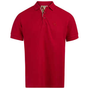Burberry Red Cotton Collared Polo Shirt