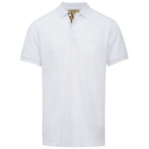 Burberry White Cotton Collared Polo Shirt