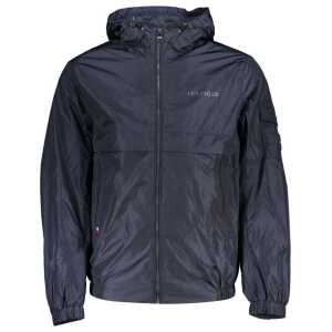 Tommy Hilfiger Chic Blue Hooded Sports Jacket with Contrast Details