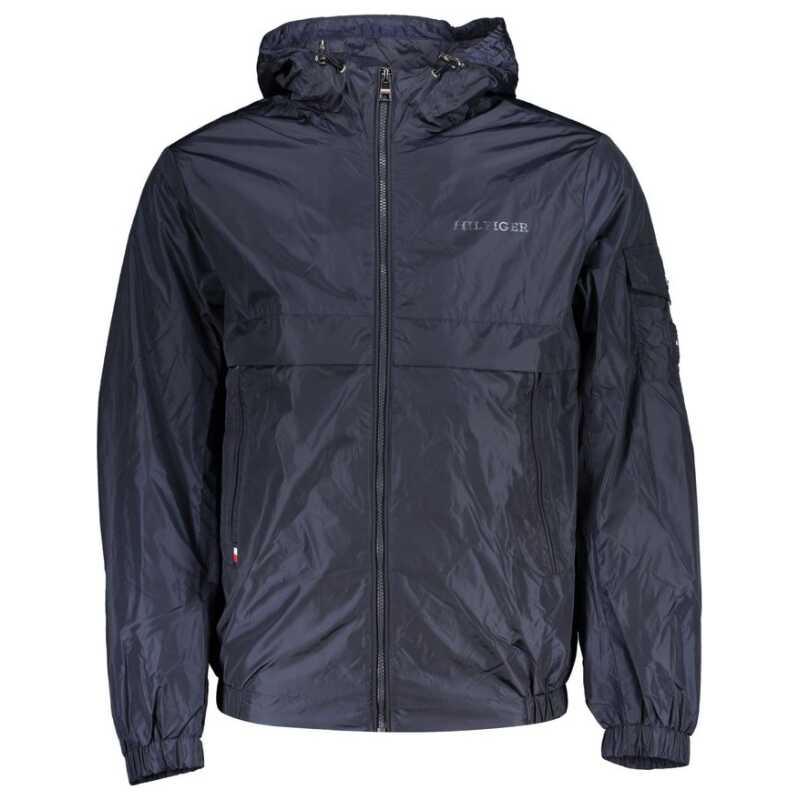 Tommy Hilfiger Chic Blue Hooded Sports Jacket with Contrast Details, theFeinheit