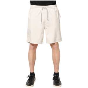 Brunello Cucinelli Off White Logo Men Bermuda Sweatshorts Shorts