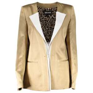 Just Cavalli Gold Linen Women Jacket
