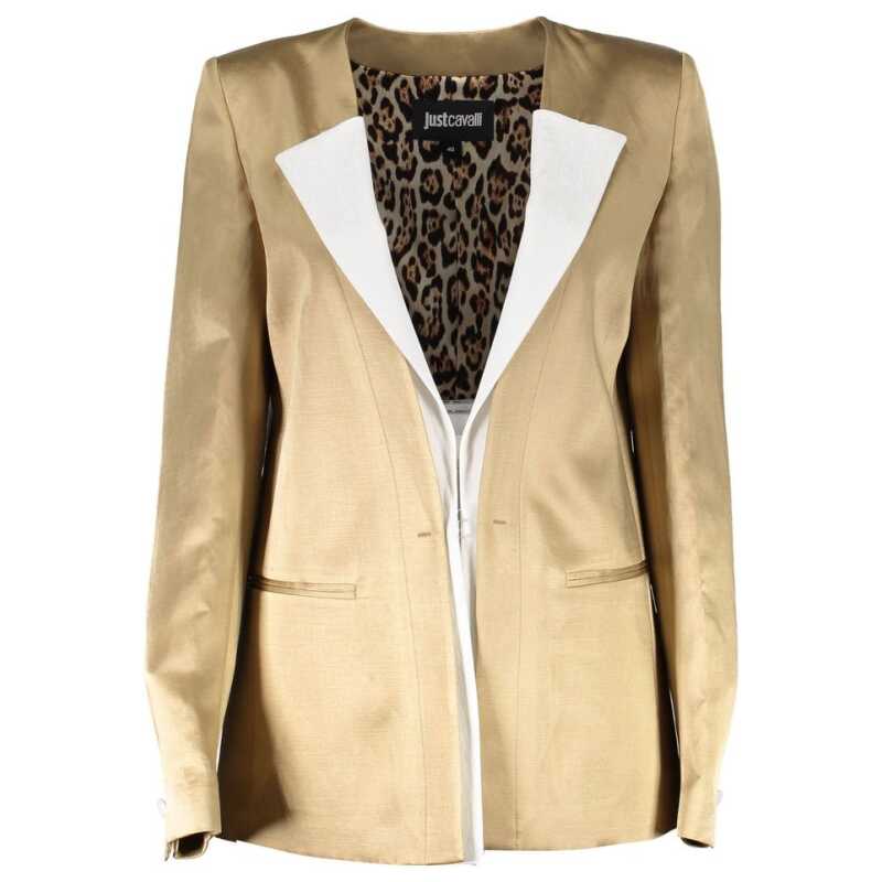 Just Cavalli Gold Linen Women Jacket, theFeinheit