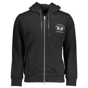 La Martina Black Cotton Men Sweater