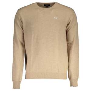 La Martina "Beige Wool Men Sweater Classic Comfort Knitwear"