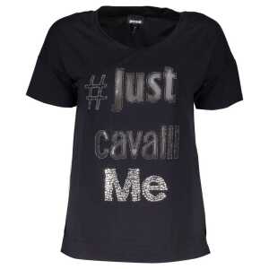 Just Cavalli Black Polyester Tops & T-Shirt
