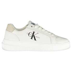 Calvin Klein Chic White Lace-Up Sneakers with Contrast Details