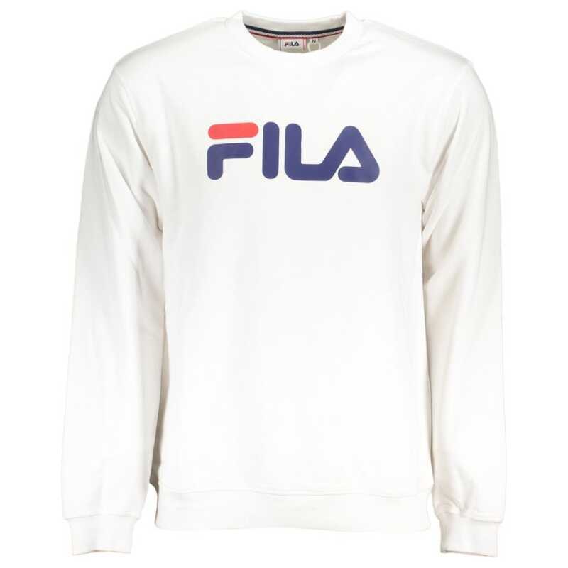Fila Classic Crew Neck Fleece Sweatshirt in White, theFeinheit