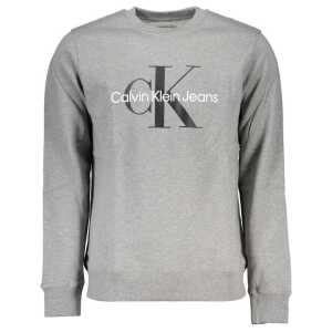 Calvin Klein Classic Gray Crew Neck Sweatshirt with Logo