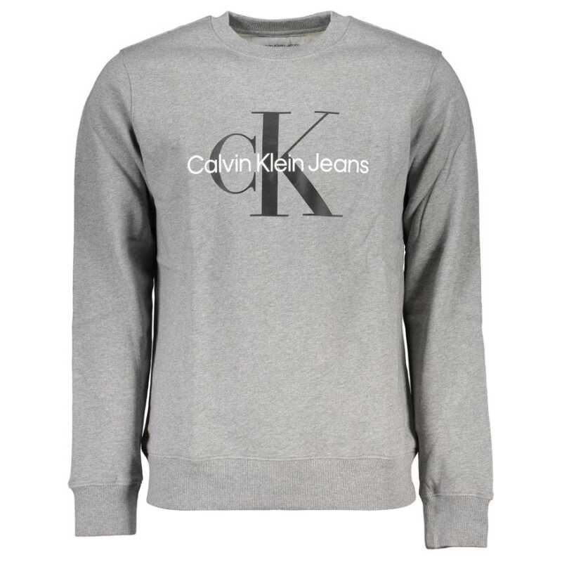 Calvin Klein Classic Gray Crew Neck Sweatshirt with Logo, theFeinheit