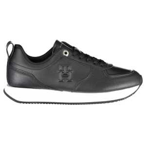 Tommy Hilfiger Black Leather Women Sneaker