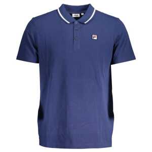 Fila Classic Blue Cotton Polo with Contrast Details