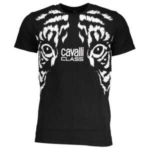 Cavalli Class Black Cotton T-Shirt